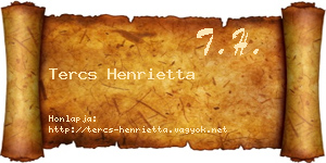 Tercs Henrietta névjegykártya